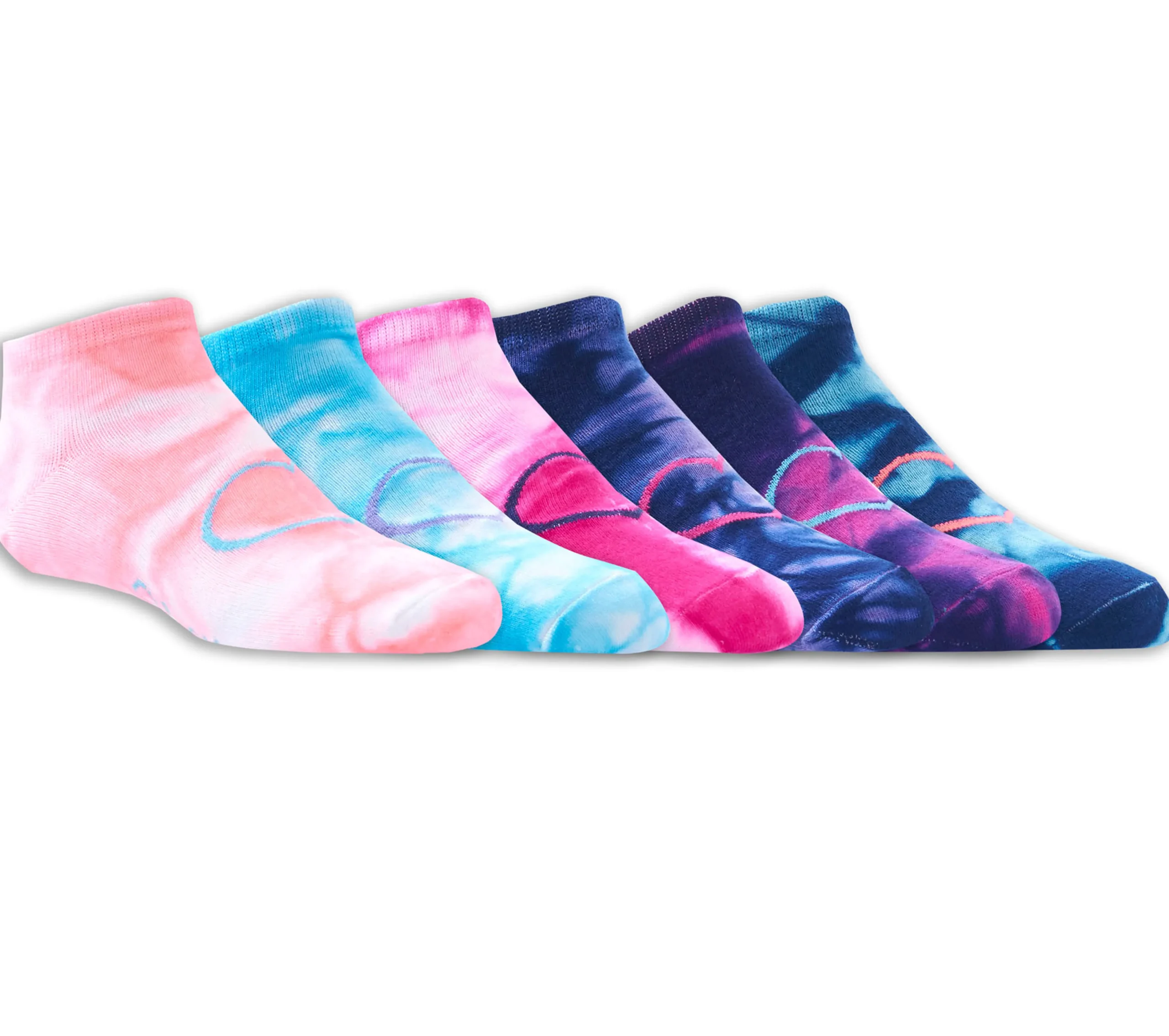 SKECHERS 6 Pack Low Cut Tie-Dye Socks>Niños Calcetines|Calcetines
