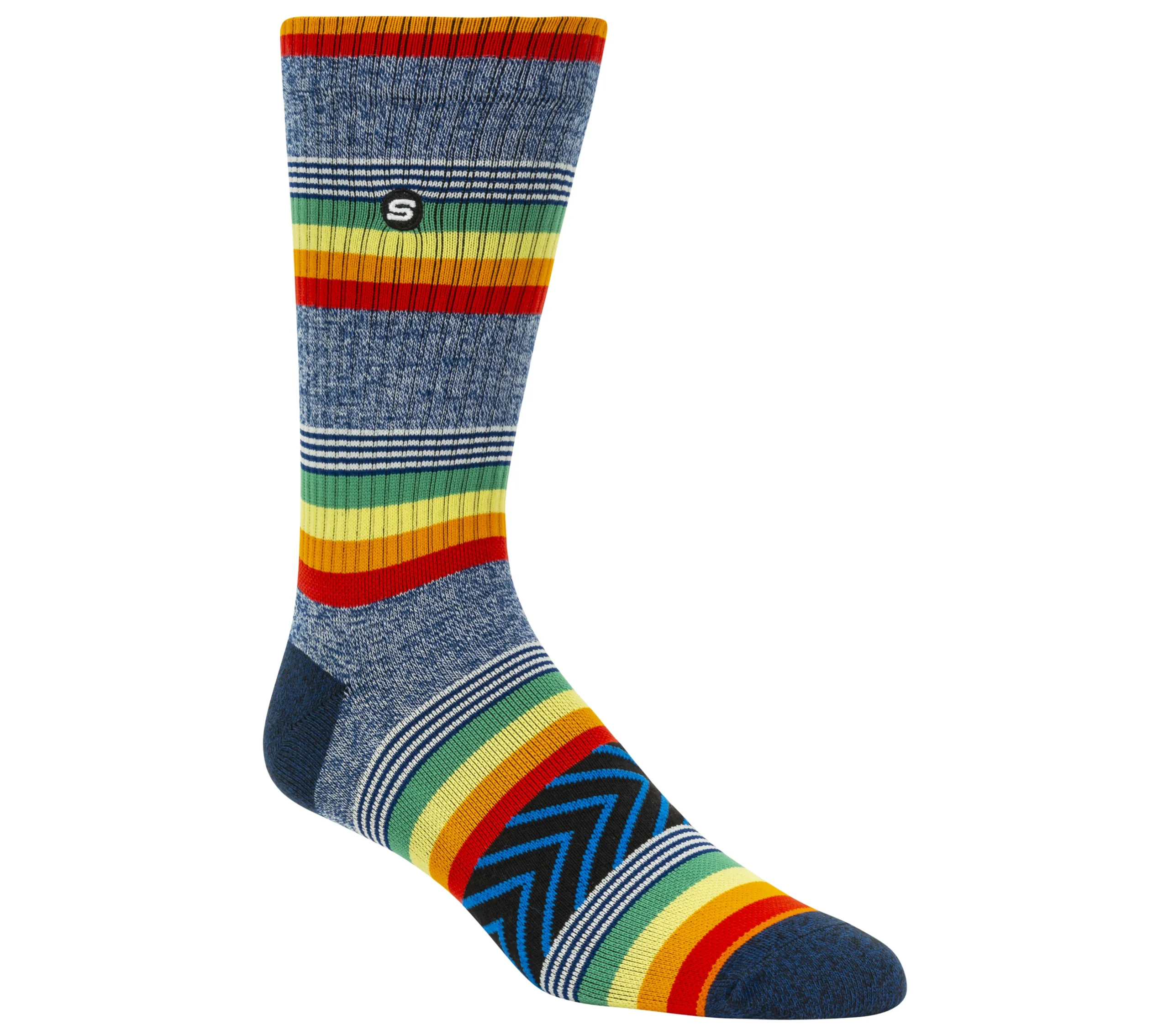 SKECHERS 1 Pack Retro Stripes Crew Sock>Hombre Calcetines|Accesorios