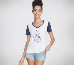 SKECHERS BOBS Apparel Run Walk V Neck Tee Shirt>Mujer Tops Y Partes De Arriba|Tops Y Partes De Arriba