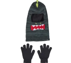 SKECHERS 3D Knit Dino Ski Mask And Glove Set>Niños Gorras|Gorras