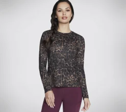 SKECHERS GO DRI Serene Cheetah Long Sleeve>Mujer Tops Y Partes De Arriba|Tops Y Partes De Arriba