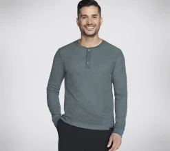 SKECHERS GO KNIT Waffle Henley>Hombre Partes De Arriba|Partes De Arriba