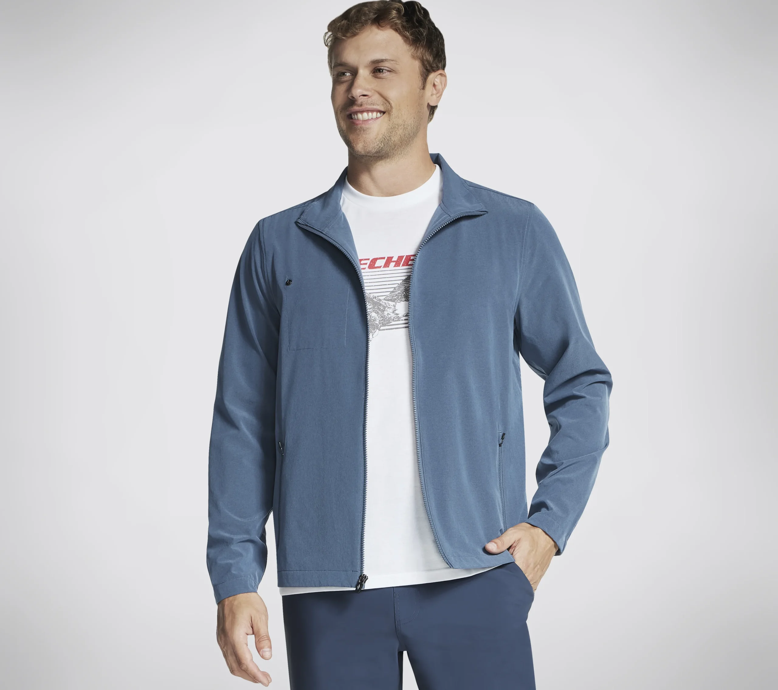SKECHERS GO WALK Everywhere Full Zip Jacket>Hombre Partes De Arriba|Partes De Arriba