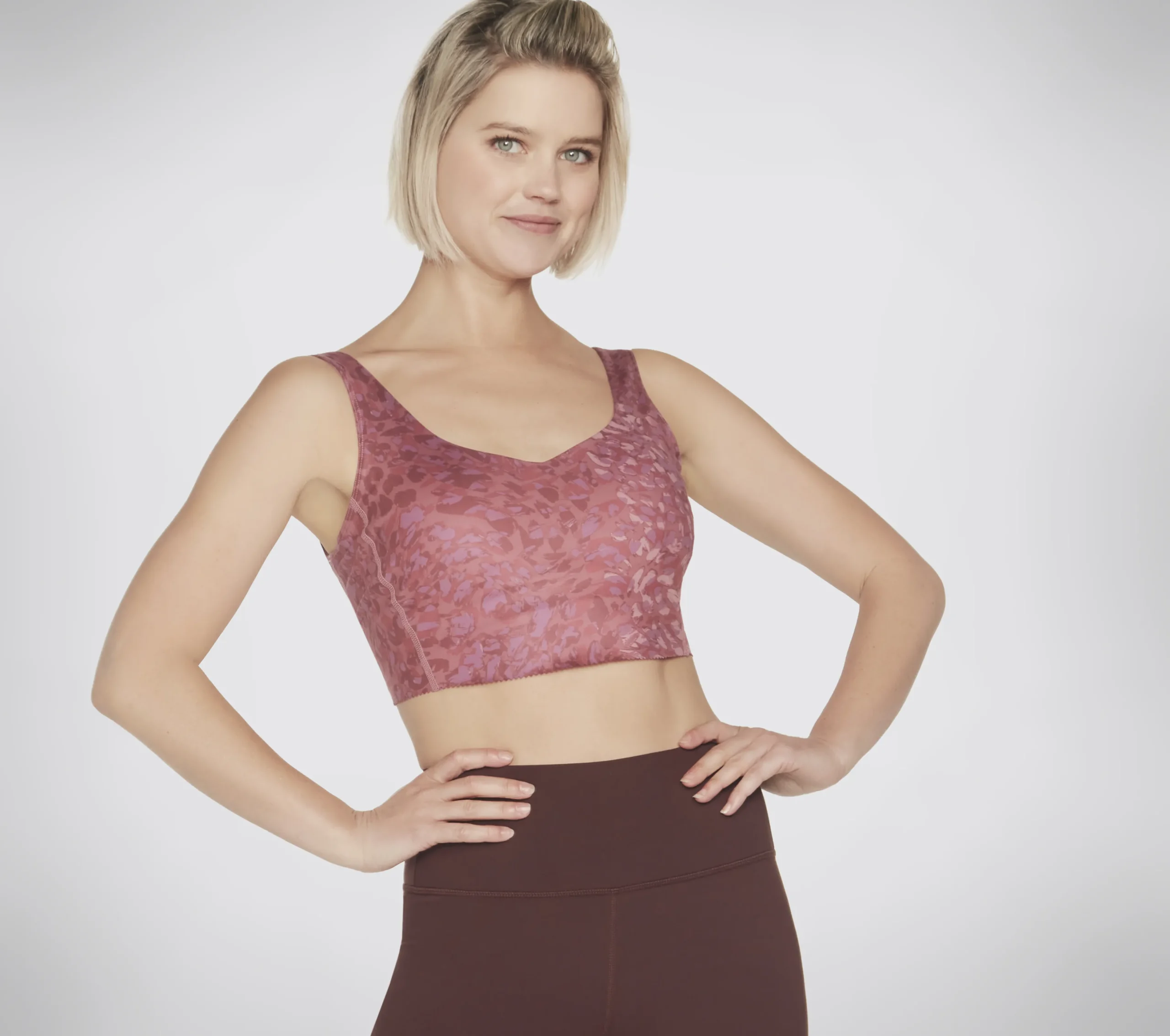 SKECHERS GOSCULPT Leopard Longline Bra>Mujer Tops Y Partes De Arriba|Tops Y Partes De Arriba