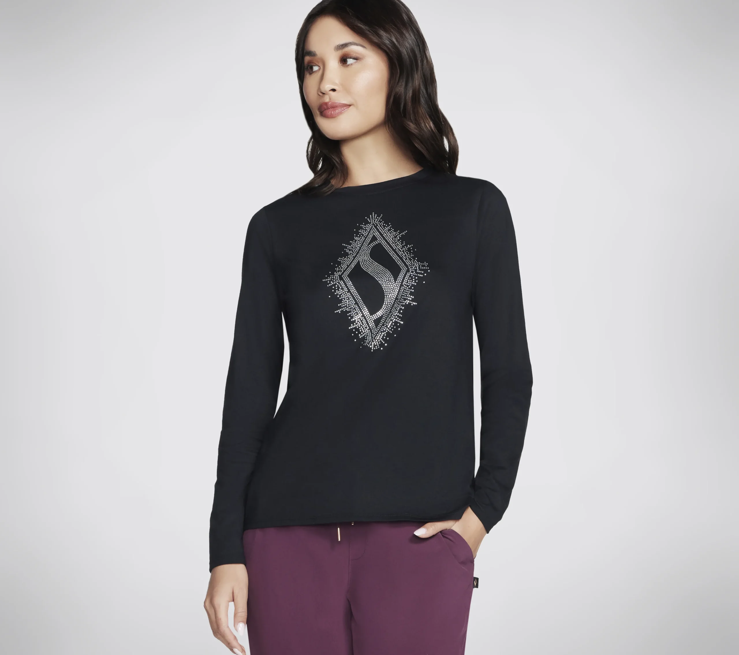 SKECHERS Rhinestone Burst Long Sleeve Tee>Mujer Tops Y Partes De Arriba|Tops Y Partes De Arriba