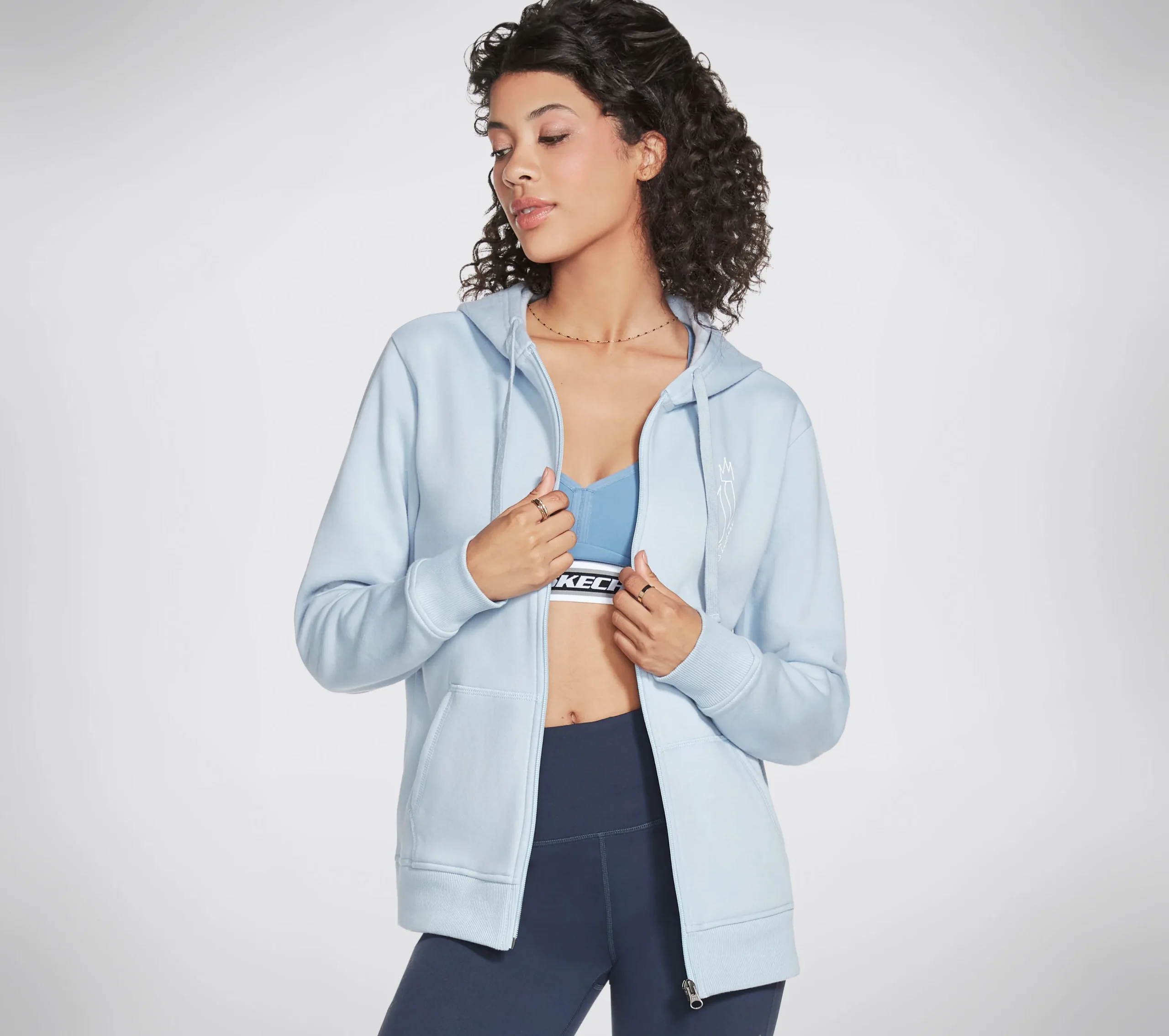 SKECHERS Apparel Diamond Crown Front Zip Hoodie>Mujer Tops Y Partes De Arriba|Tops Y Partes De Arriba