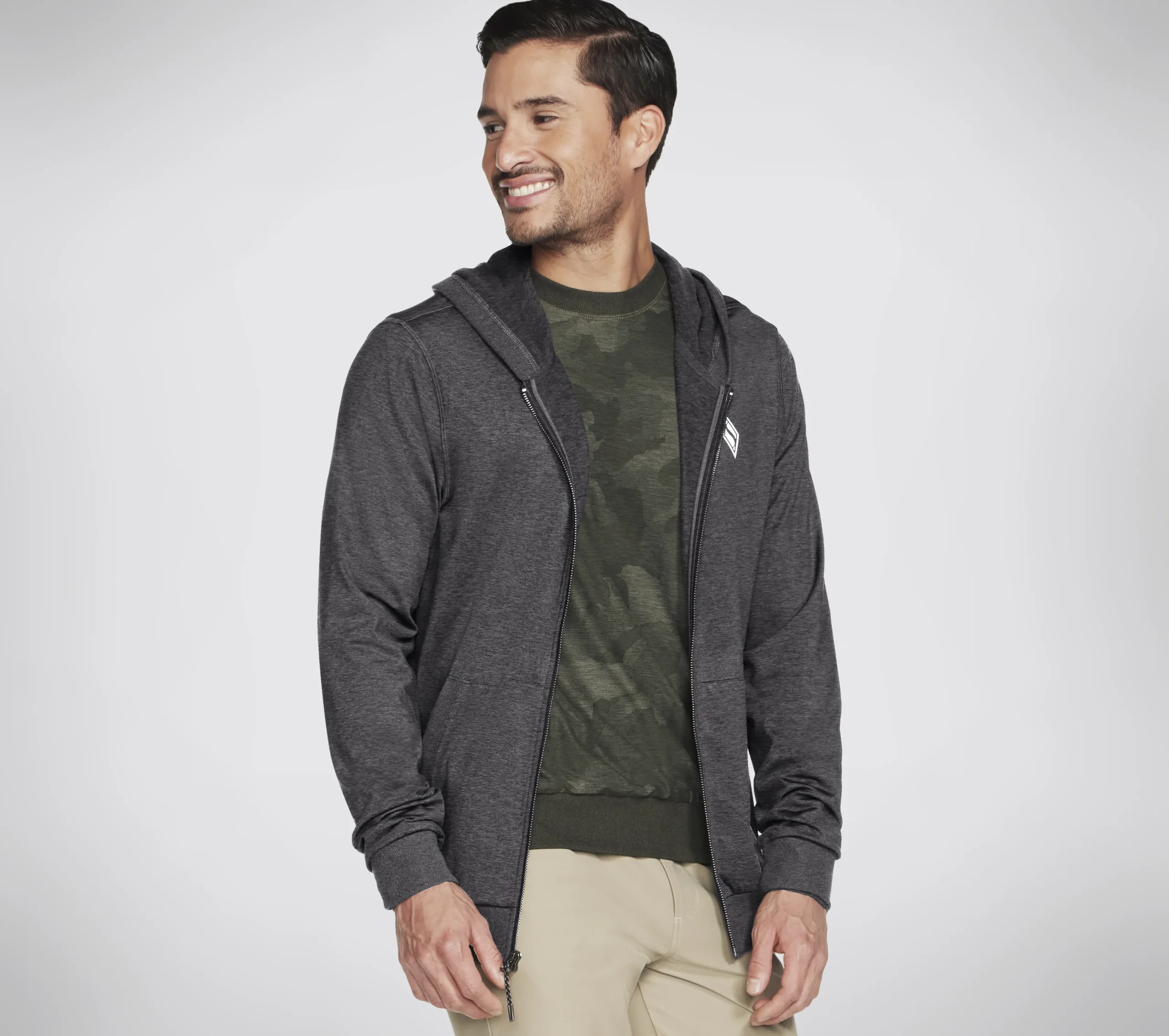 SKECHERS SKECH-KNITS ULTRA GO Full Zip Hoodie>Hombre Partes De Arriba|Partes De Arriba