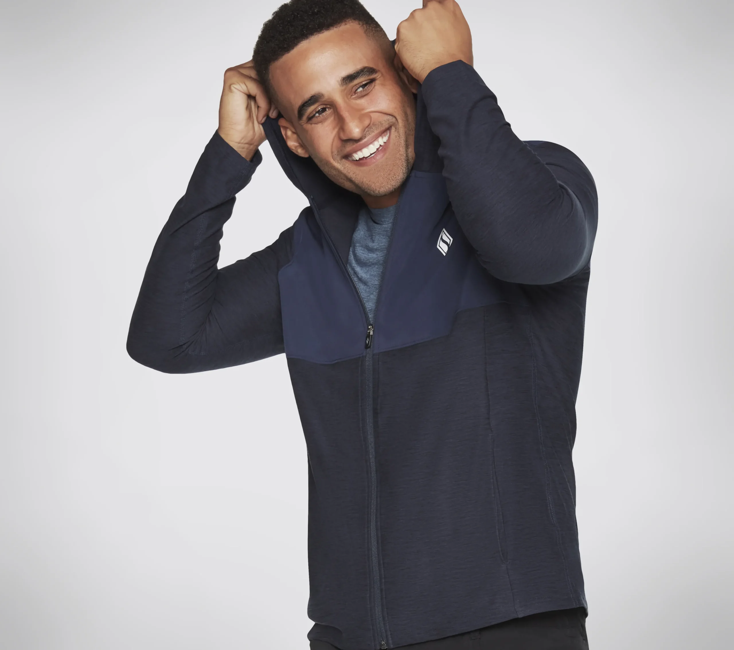 SKECHERS SKECH-KNITS ULTRA GO Lite Full Zip Hoodie>Hombre Partes De Arriba|Partes De Arriba