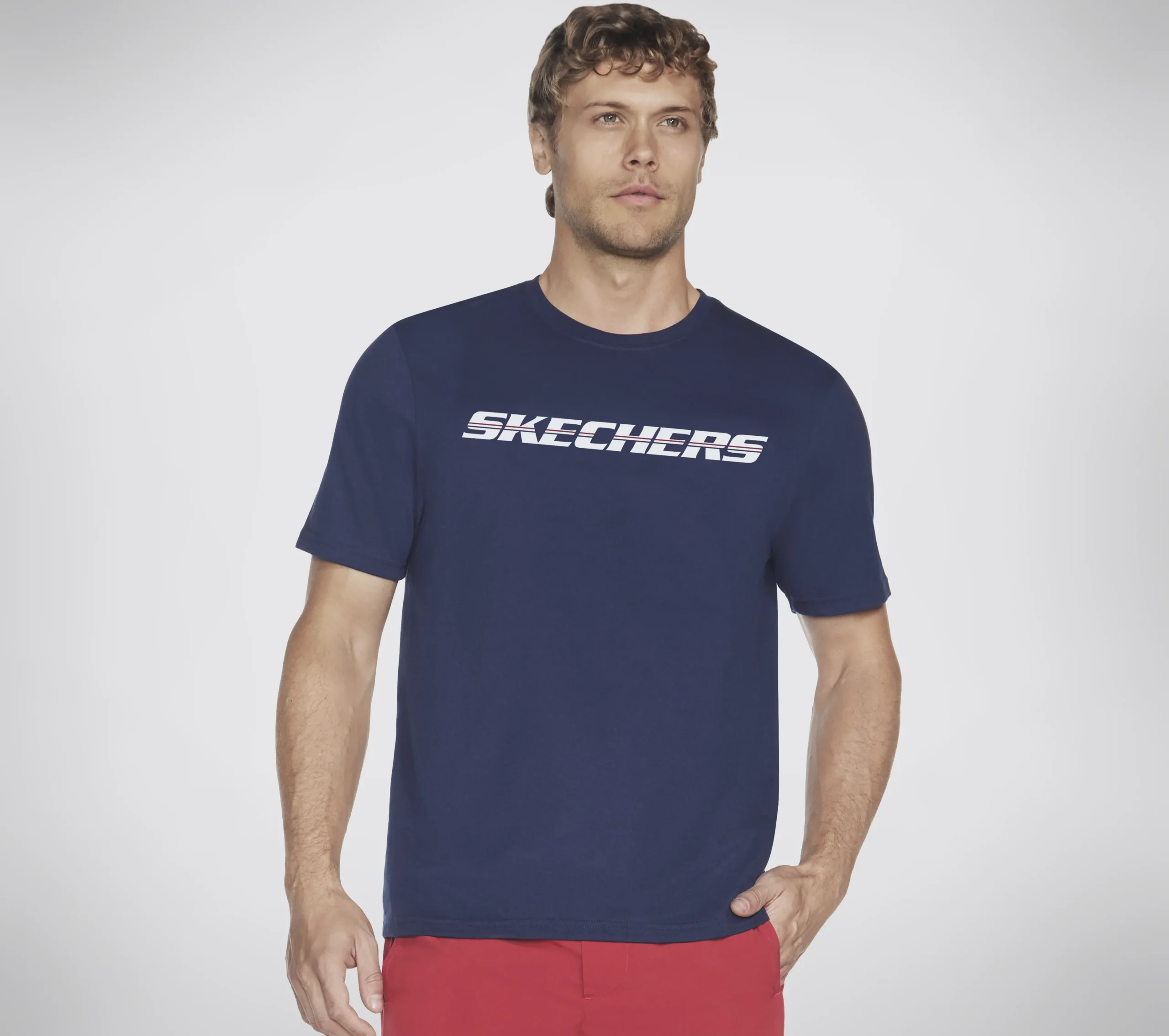SKECHERS Strikethrough Tee>Hombre Partes De Arriba|Partes De Arriba