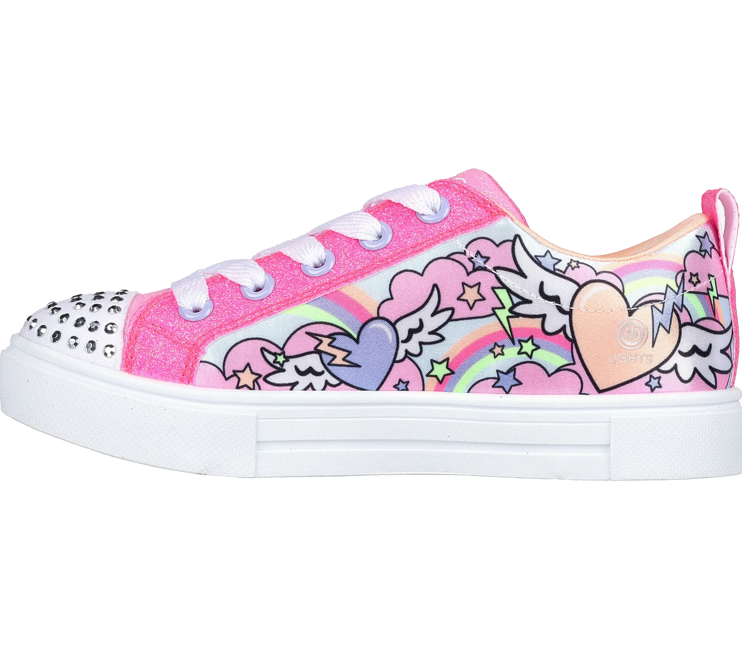 SKECHERS Twinkle Toes: Twinkle Sparks - Flying Hearts>Niños Con Cordones|Con Luces
