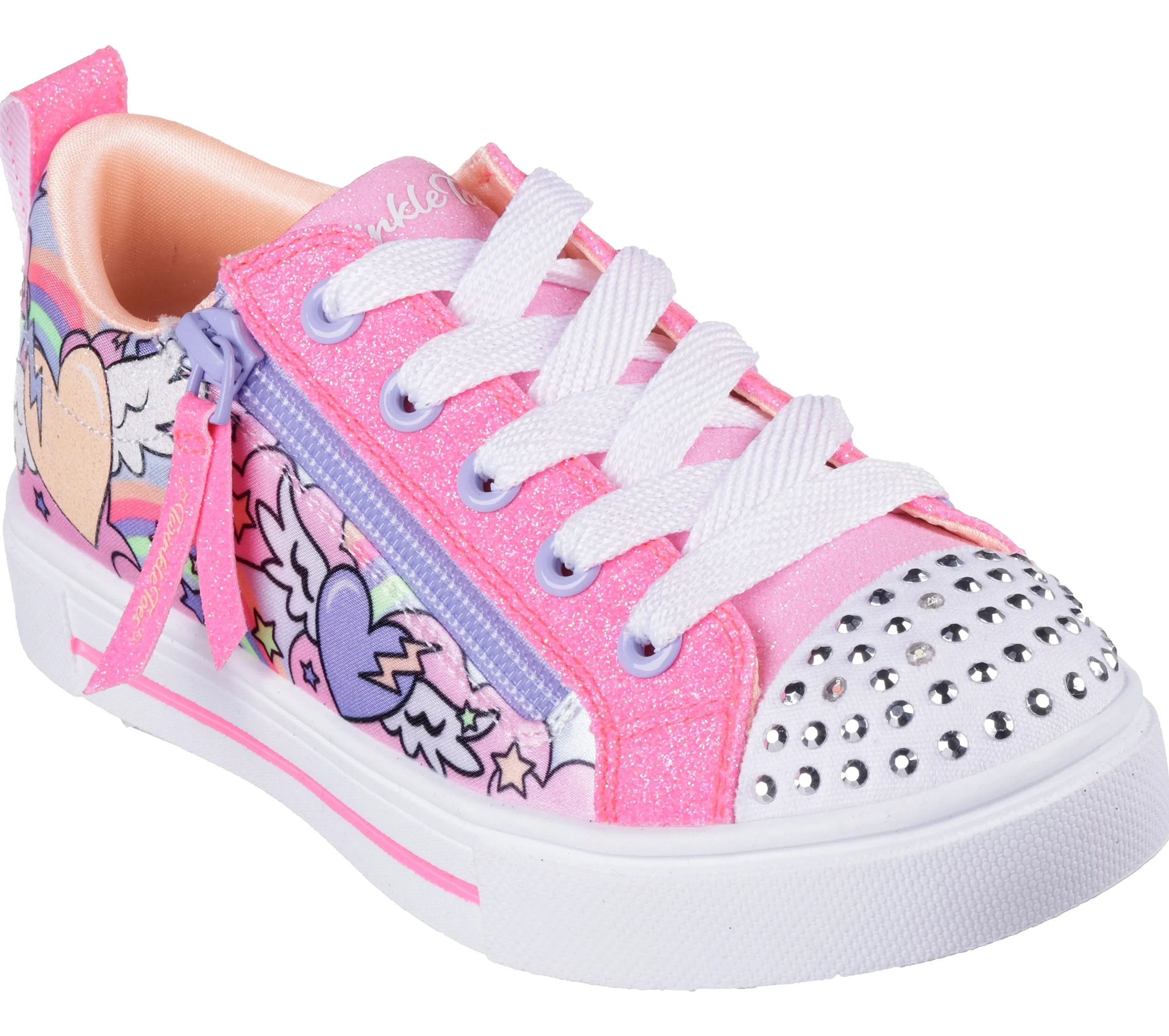 SKECHERS Twinkle Toes: Twinkle Sparks - Flying Hearts>Niños Con Cordones|Con Luces